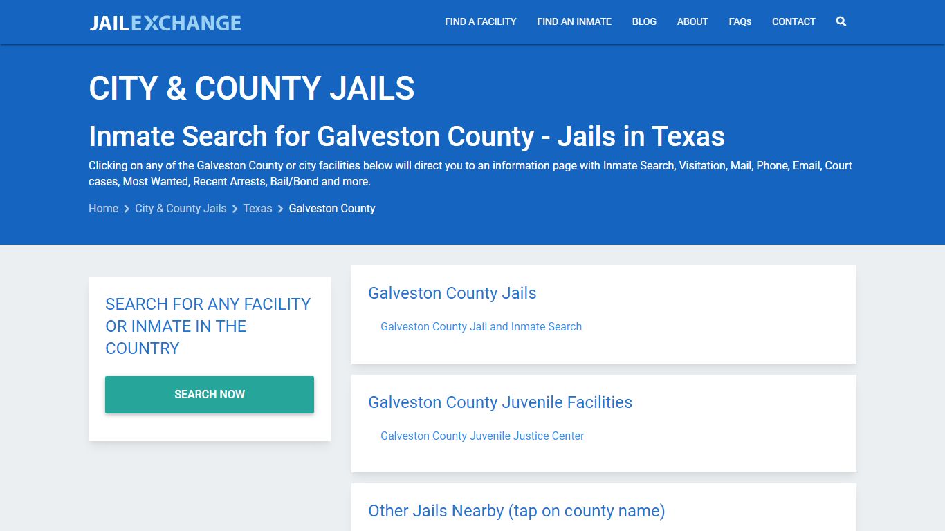 Inmate Search for Galveston County | Jails in Texas - Jail Exchange
